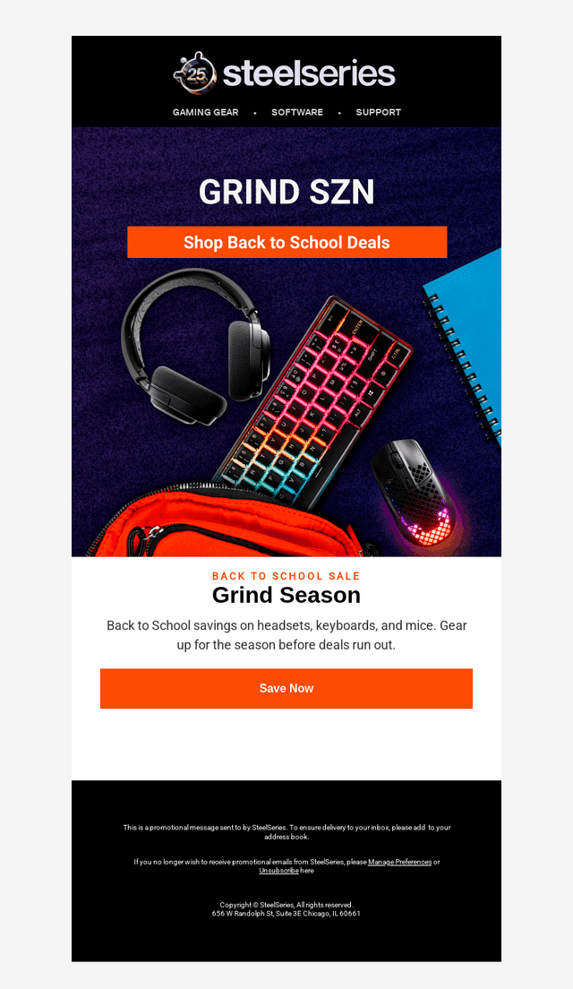 SteelSeries email from Fri, Aug 14, 2026