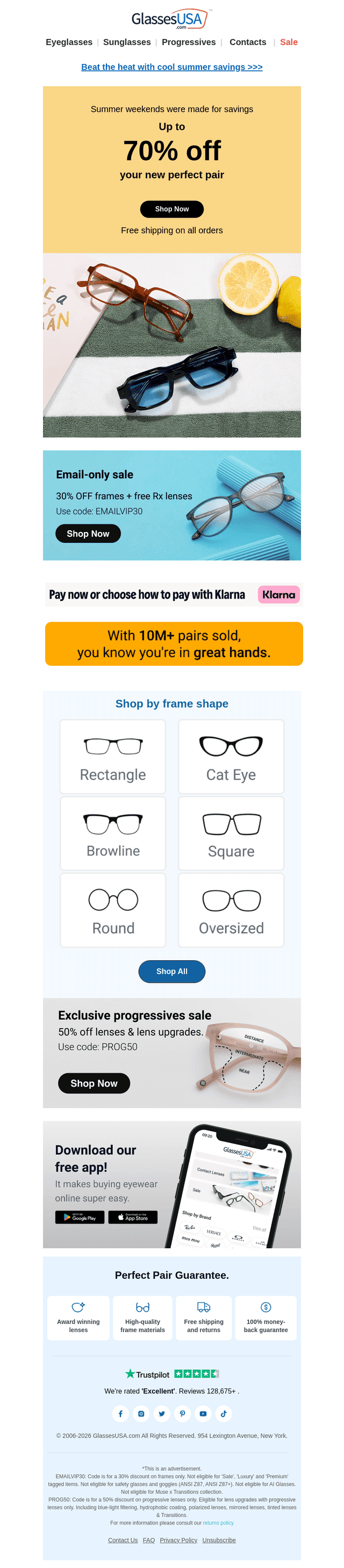 Glasses USA email from Fri, Aug 14, 2026