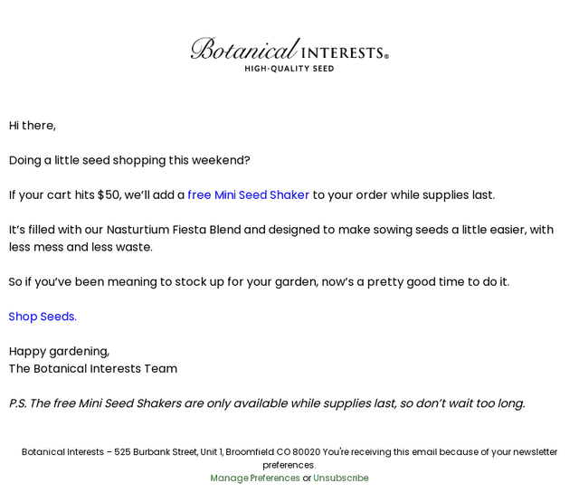 A little something extra for your seed order