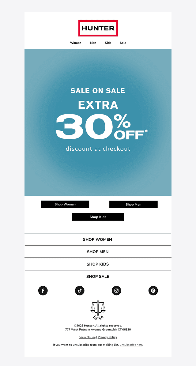 Take An Extra 30% Off Sale