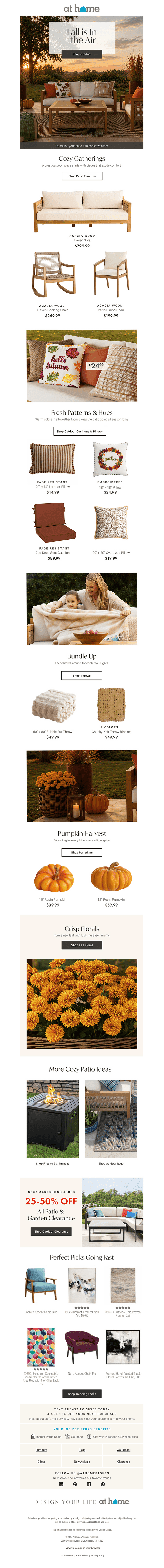 Fall patio arrivals fresh from the patch 🍁 🍂