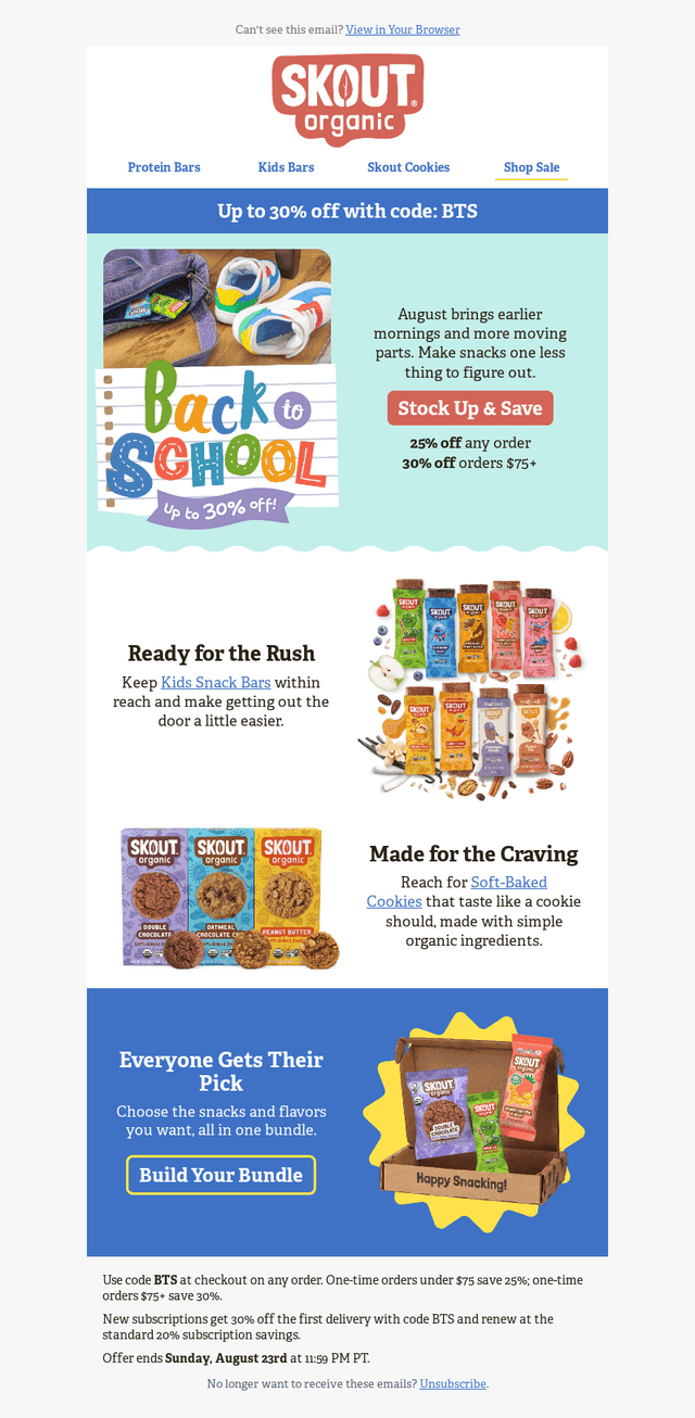 Skout Organic email from Fri, Aug 14, 2026
