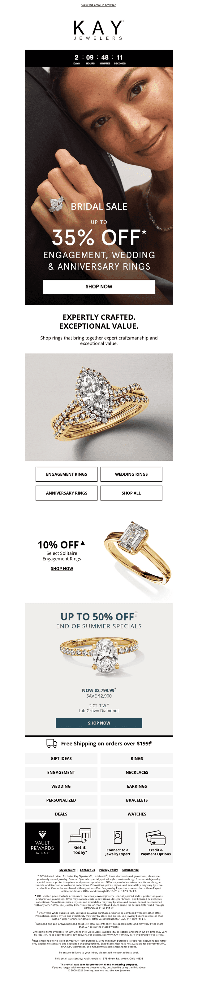 Kay Jewelers email from Fri, Aug 14, 2026