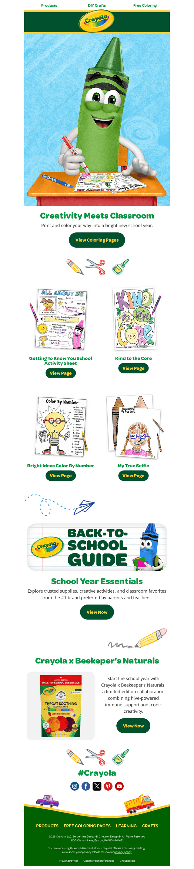 Crayola email from Fri, Aug 14, 2026