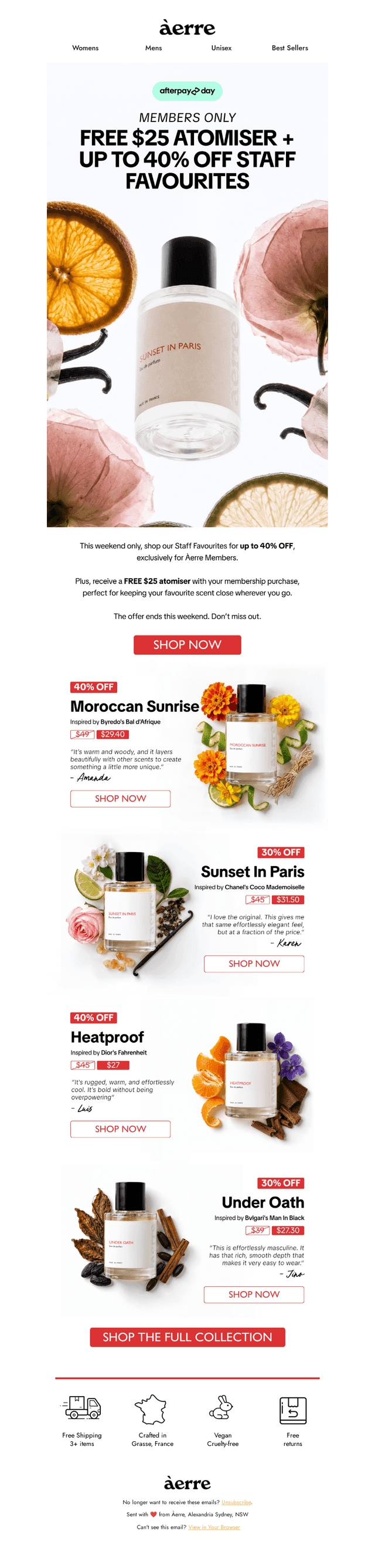 Members save up to 40% off