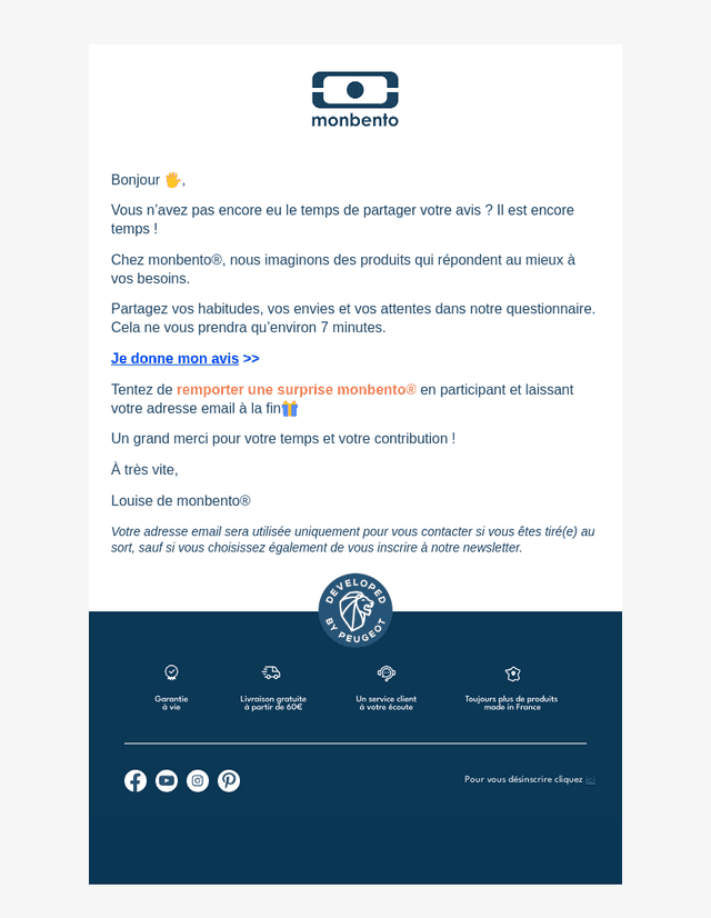 Votre avis peut encore faire la différence !