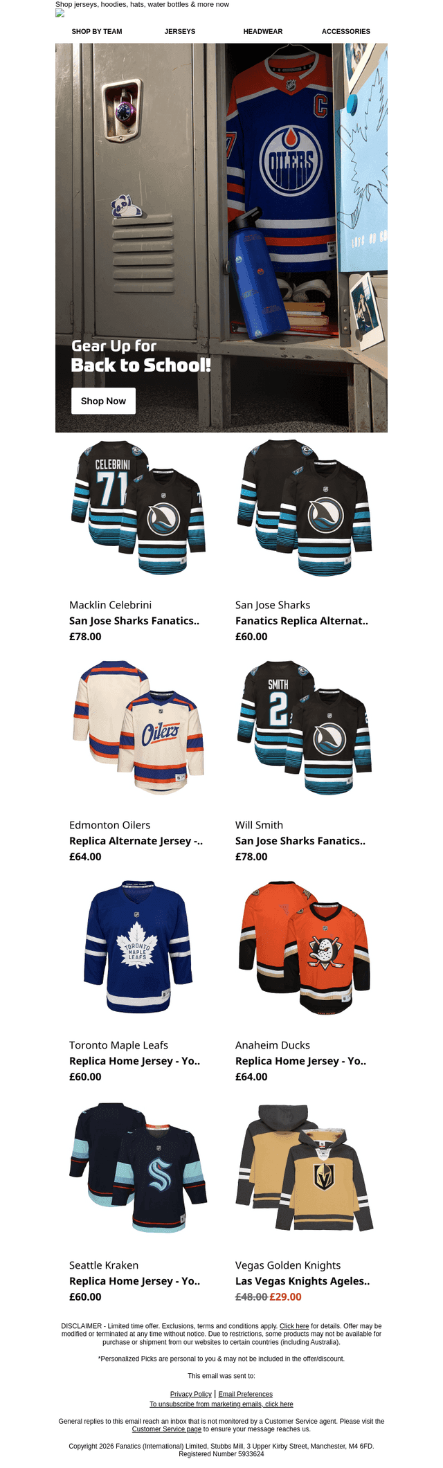 NHL email from Sat, Aug 15, 2026