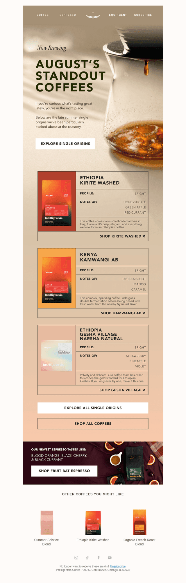 Intelligentsia Coffee email from Sat, Aug 15, 2026