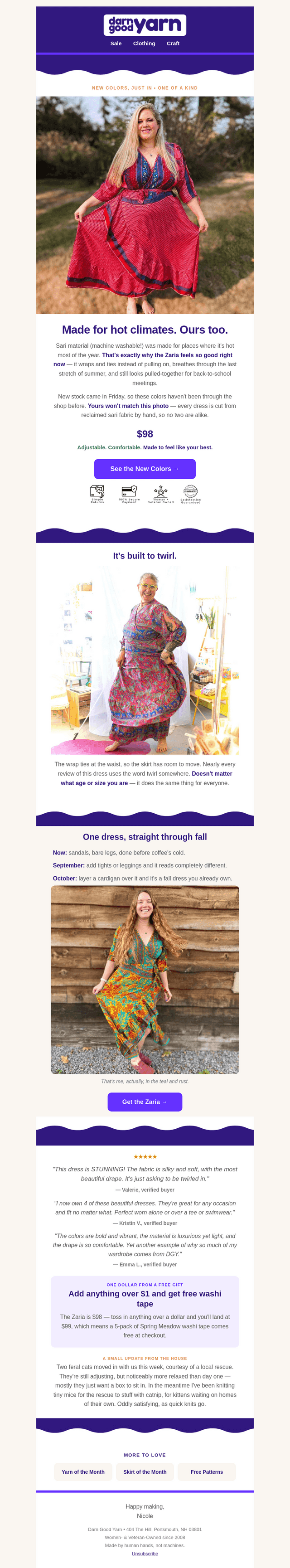 Darn Good Yarn email from Sat, Aug 15, 2026