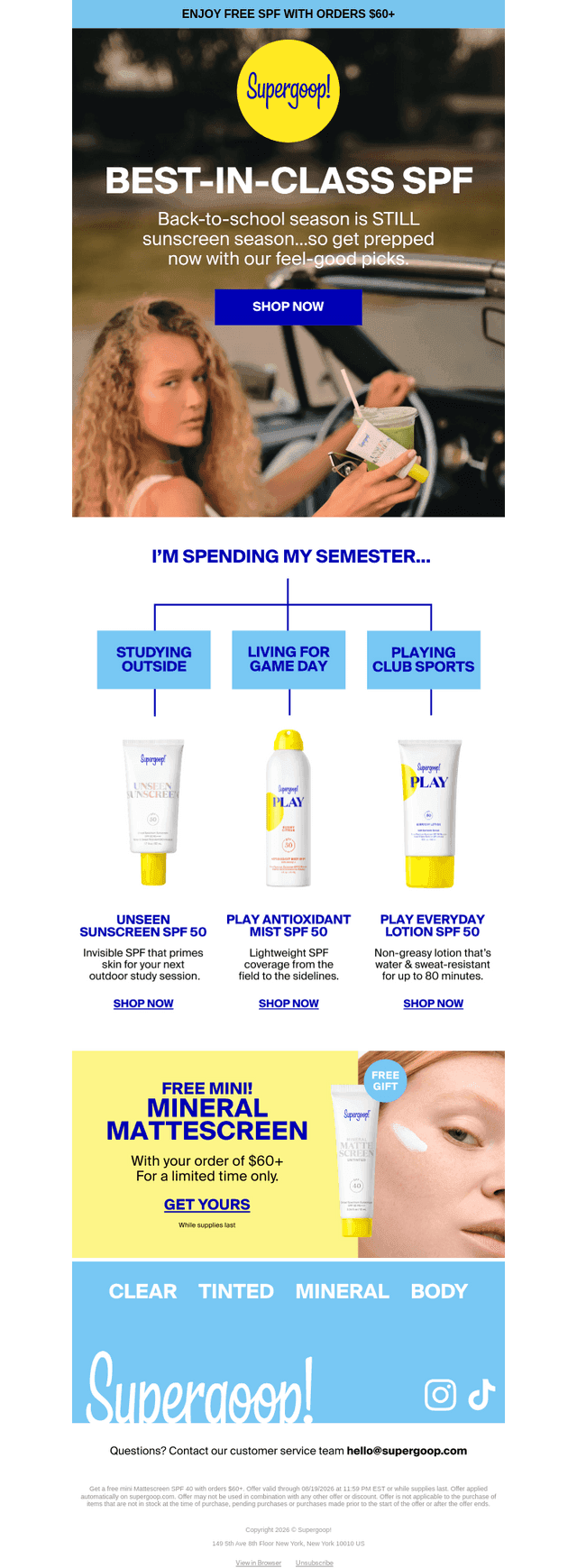 Supergoop! email from Sat, Aug 15, 2026