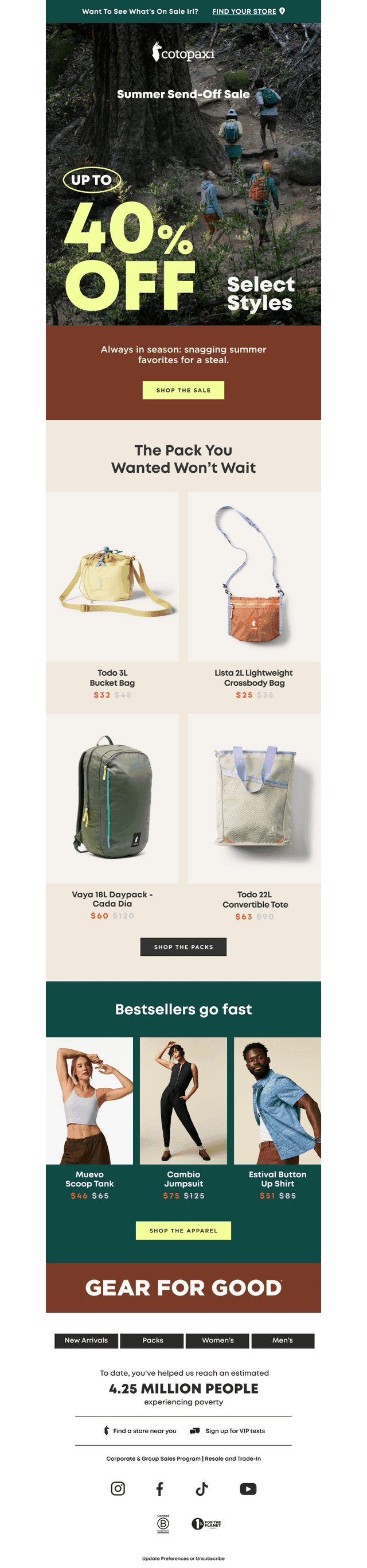 Cotopaxi email from Sat, Aug 15, 2026