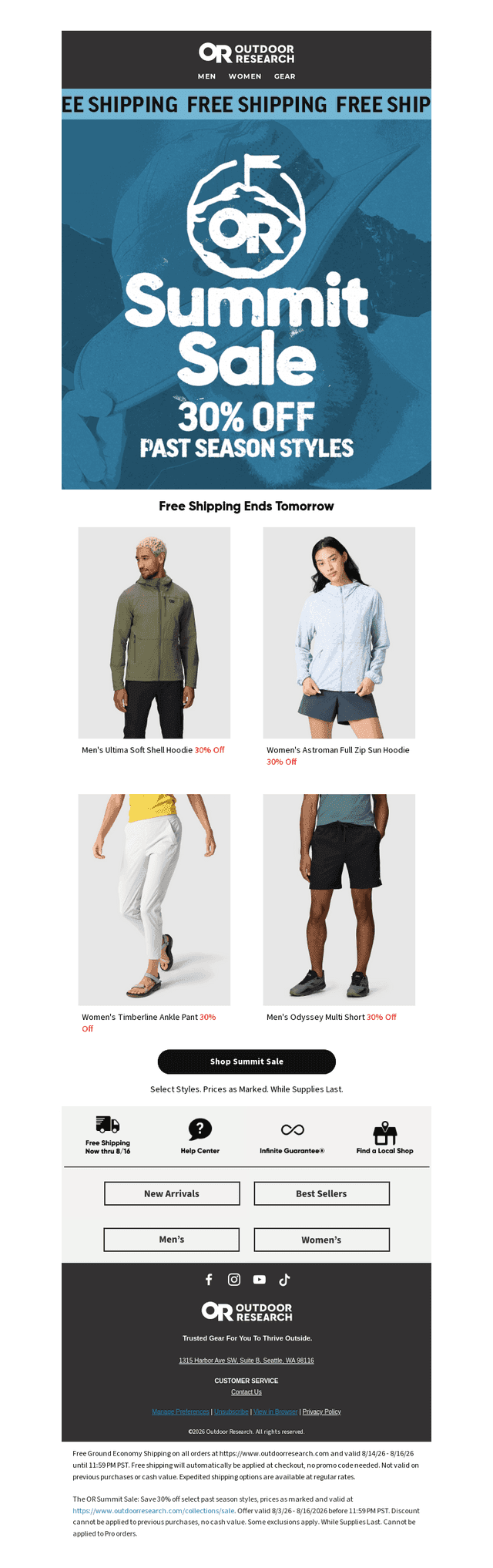 Free Shipping Ends tomorrow!