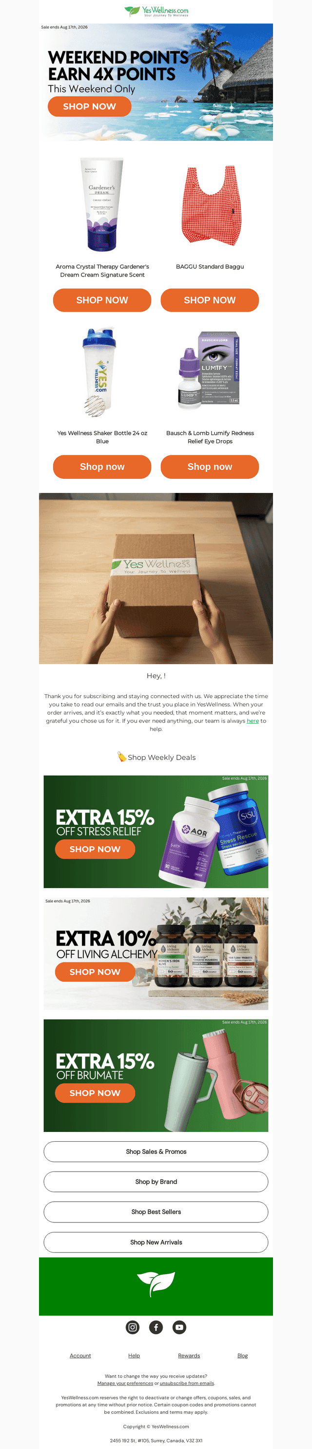 Score 4X Points — Weekend Only