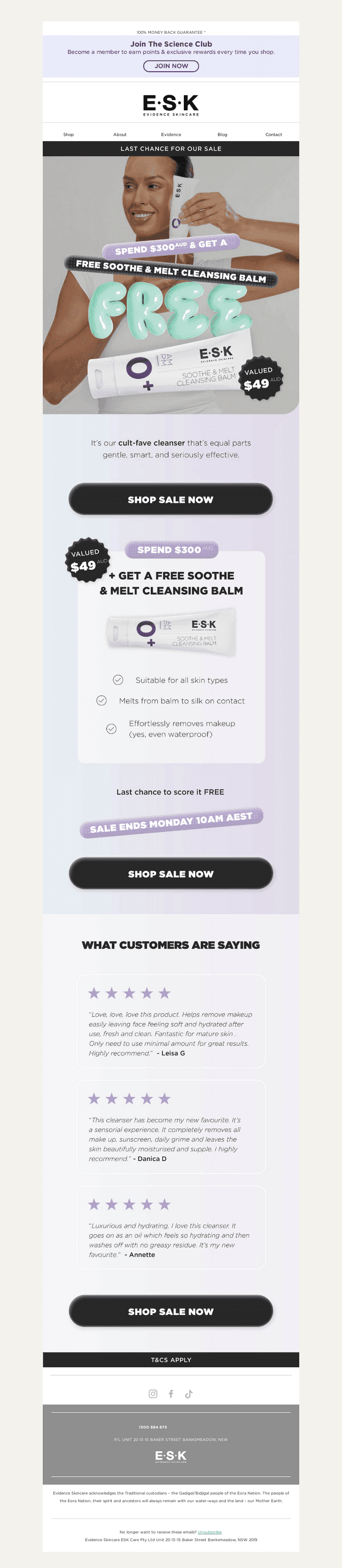 Evidence Skincare email from Sun, Aug 16, 2026