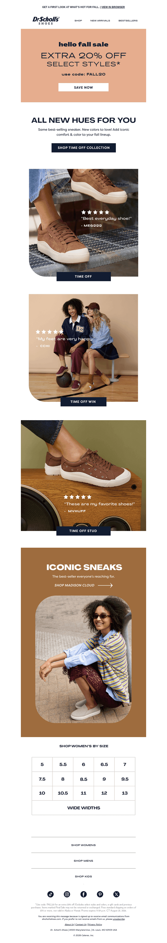 Extra 20% off + NEW TIME OFF COLORS