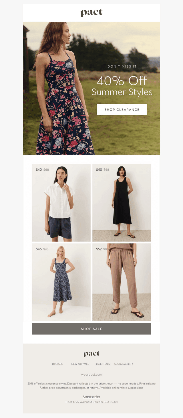 Wear Pact email from Sun, Aug 16, 2026