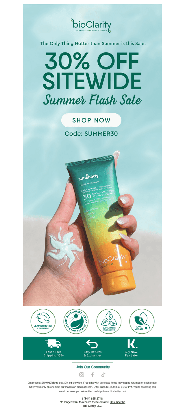 bioClarity email from Sun, Aug 16, 2026