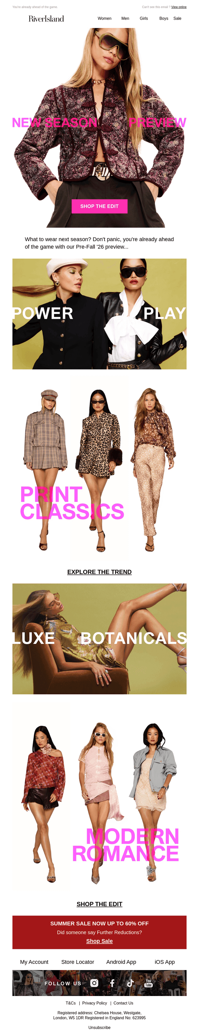 River Island email from Sun, Aug 16, 2026