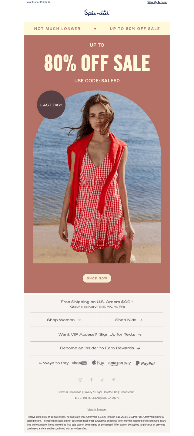 One Last Look 👀 Up to 80% Off