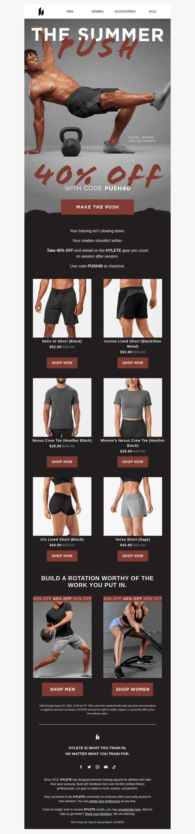 HYLETE LLC email from Mon, Aug 17, 2026