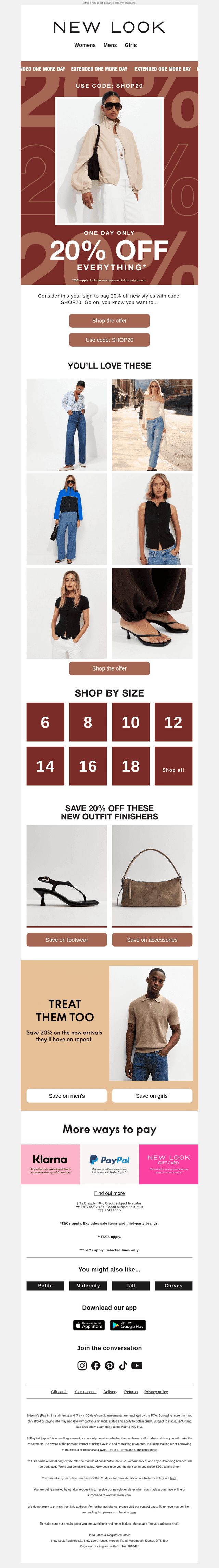 ONE MORE DAY: 20% off everything