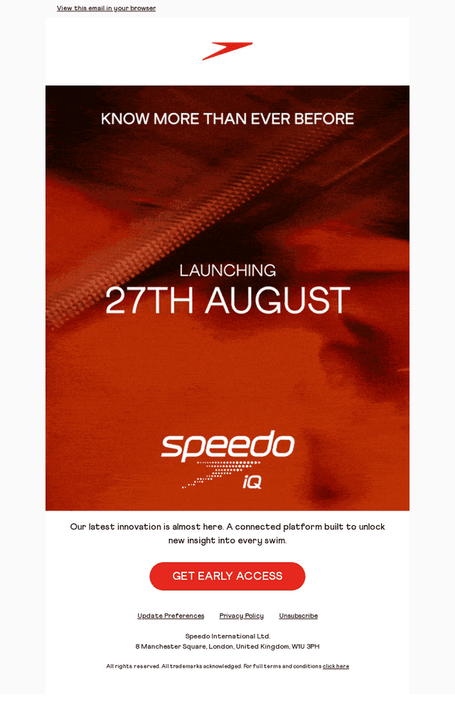 Speedo USA email from Mon, Aug 17, 2026