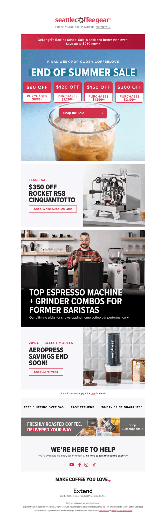 Seattle Coffee Gear email from Mon, Aug 17, 2026