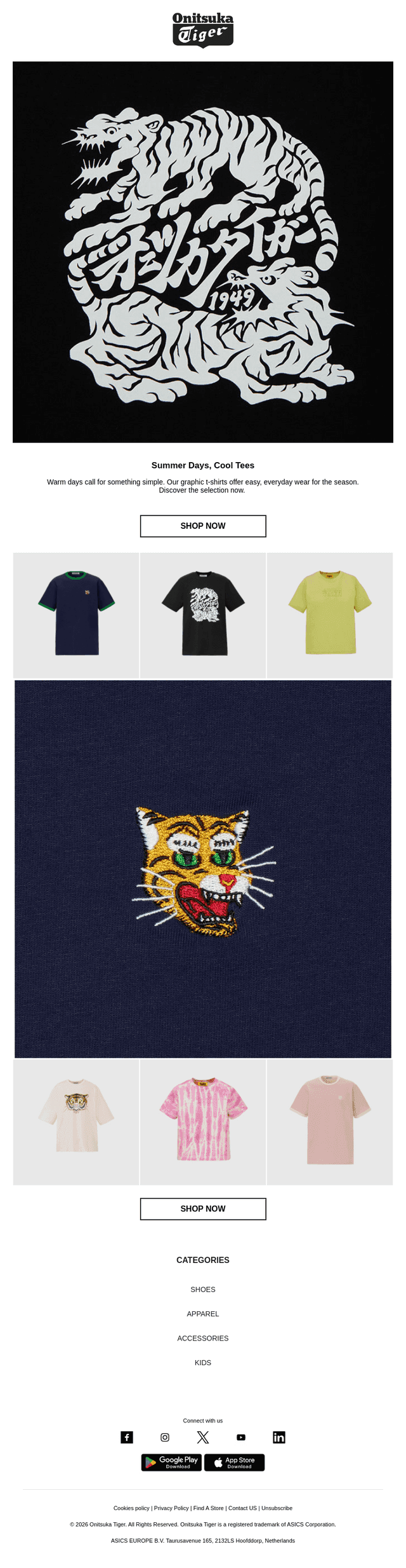 Onitsuka Tiger email from Mon, Aug 17, 2026