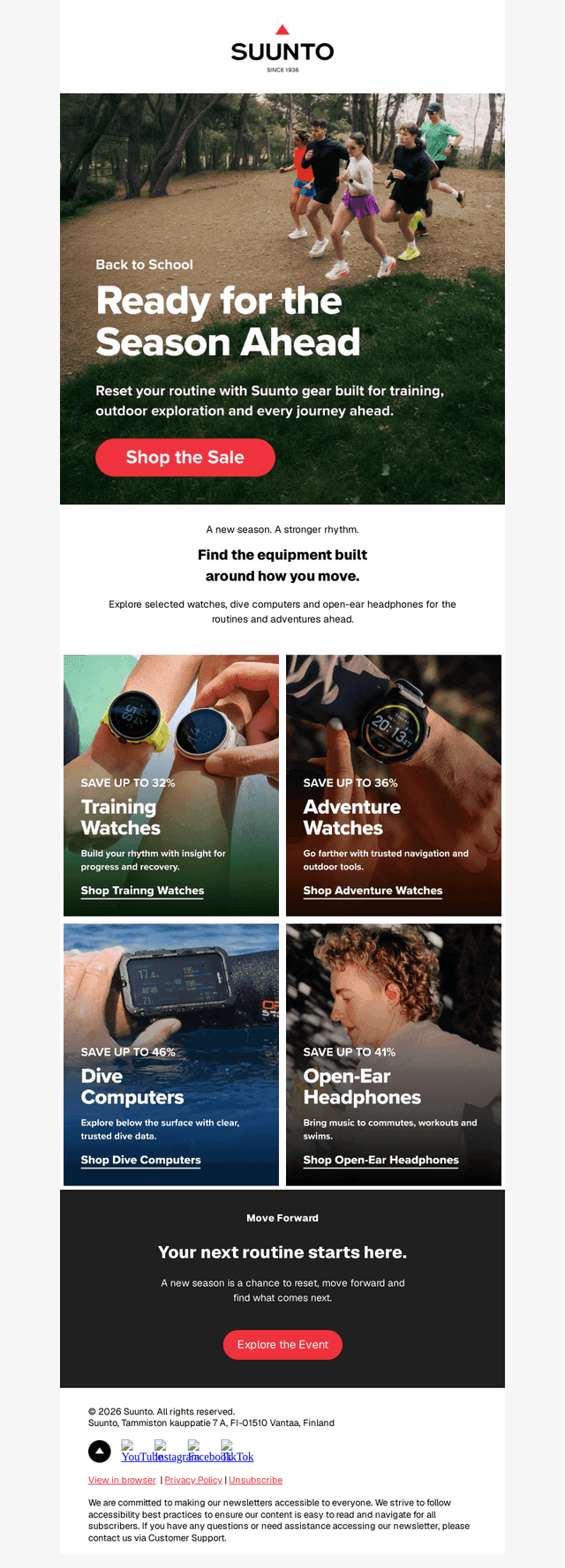 suunto email from Mon, Aug 17, 2026