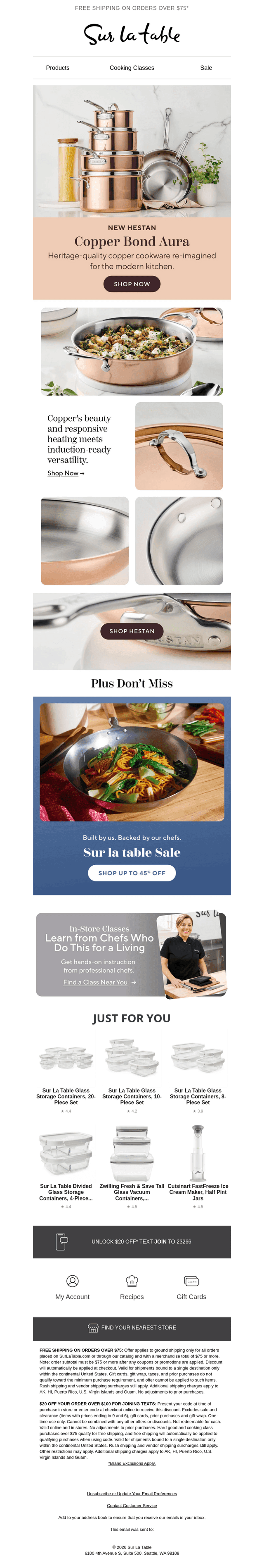 Sur La Table email from Mon, Aug 17, 2026