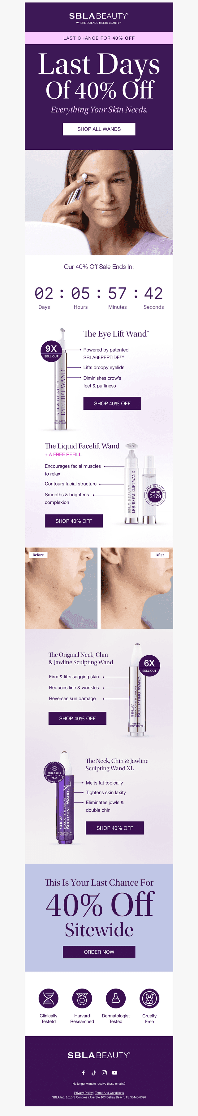 3 days left: Full face + neck routine at 40% off