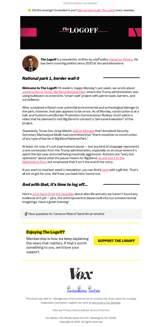 Vox email from Mon, Aug 17, 2026