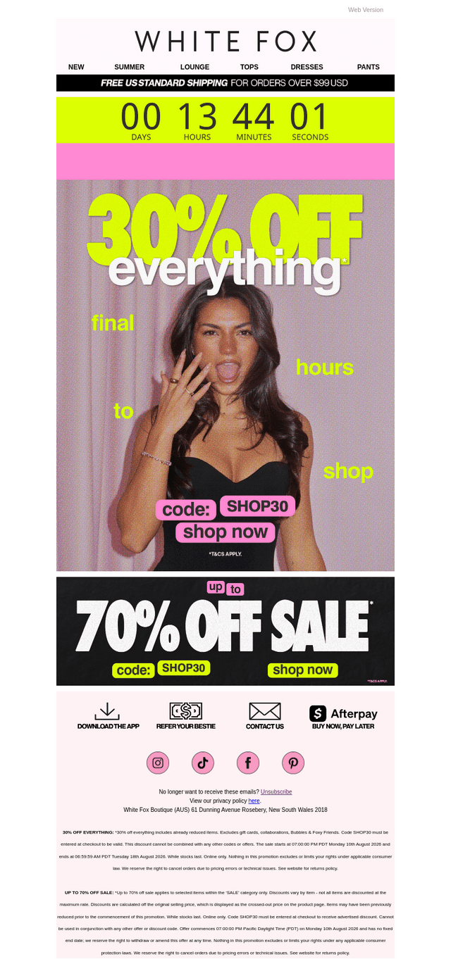 FINAL CALL: 30% off everything ⏰