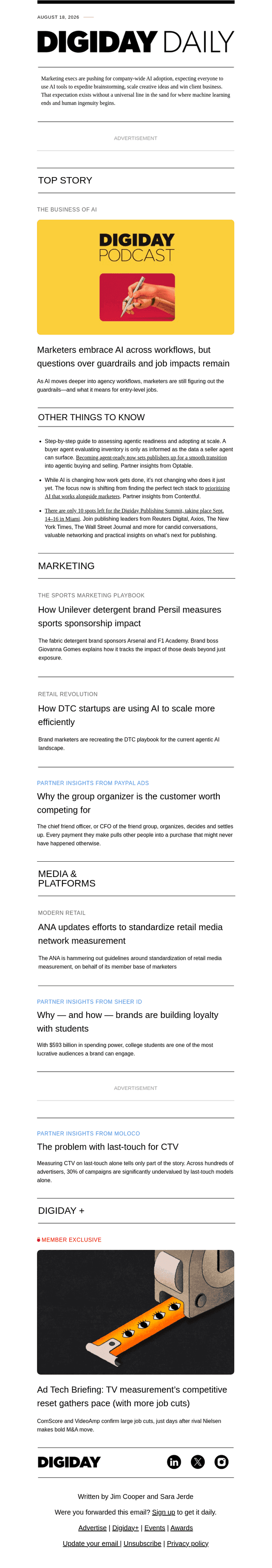 Digiday email from Tue, Aug 18, 2026