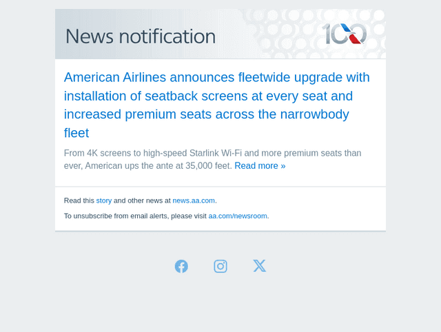 American Airlines email from Tue, Aug 18, 2026