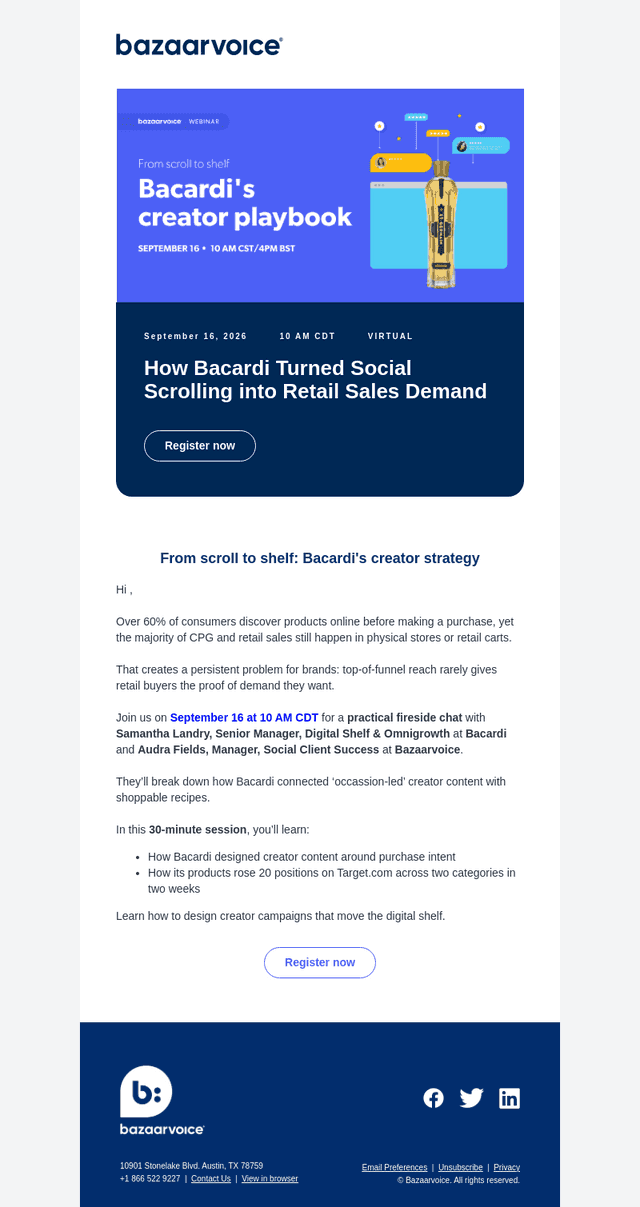 [Virtual event] How Bacardi turned scrolling into retail demand