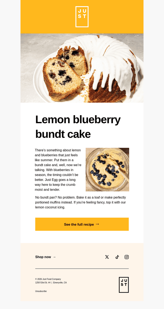 Eat JUST email from Tue, Aug 18, 2026