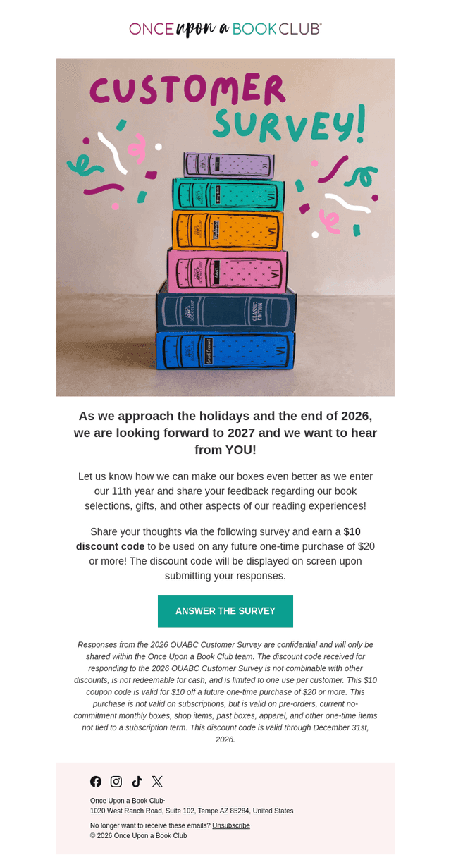 Once Upon A Book Club email from Tue, Aug 18, 2026