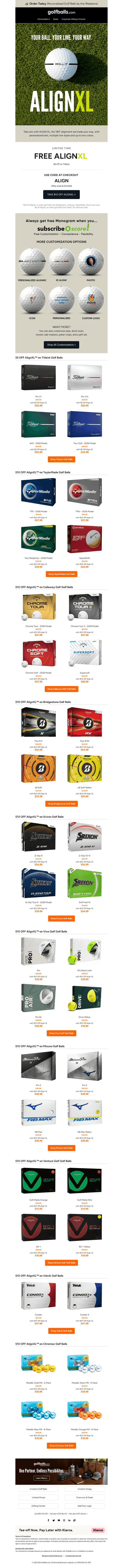 Golfballs email from Tue, Aug 18, 2026