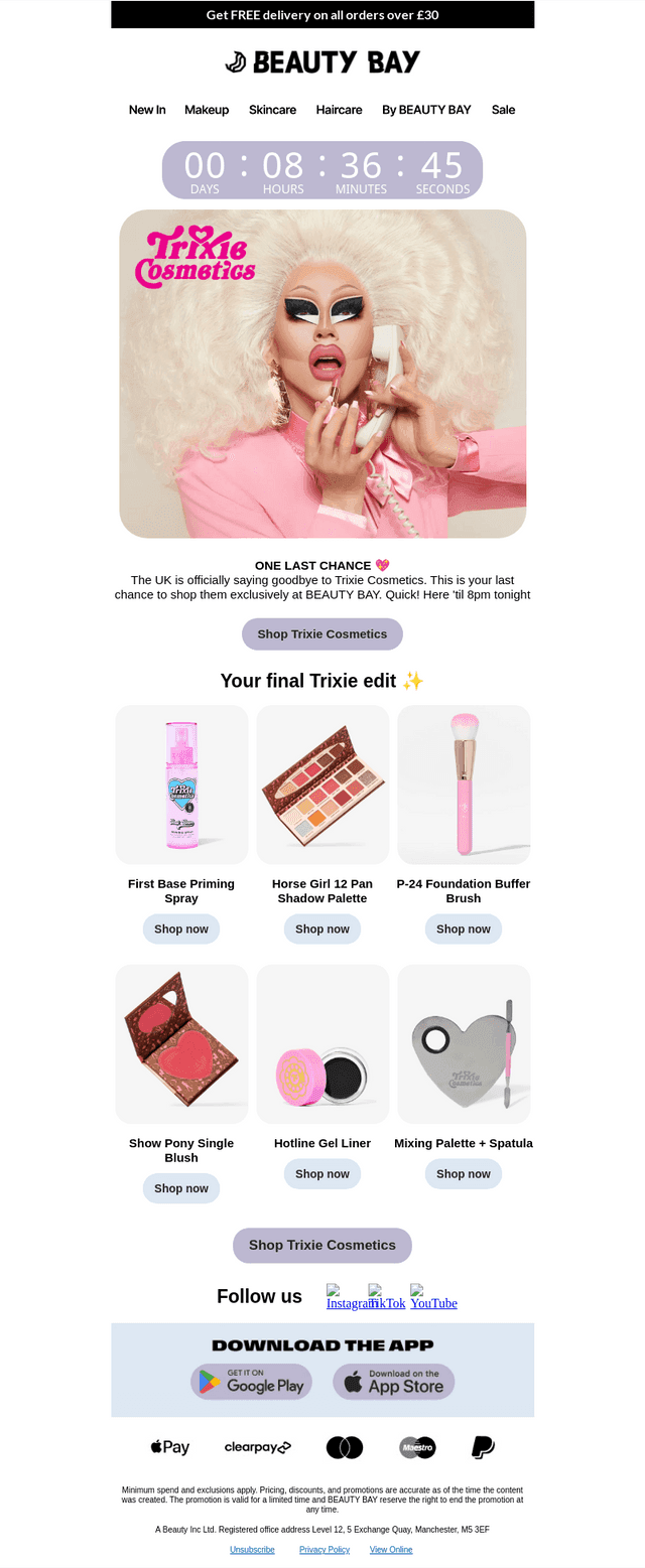Beauty Bay email from Wed, Aug 19, 2026