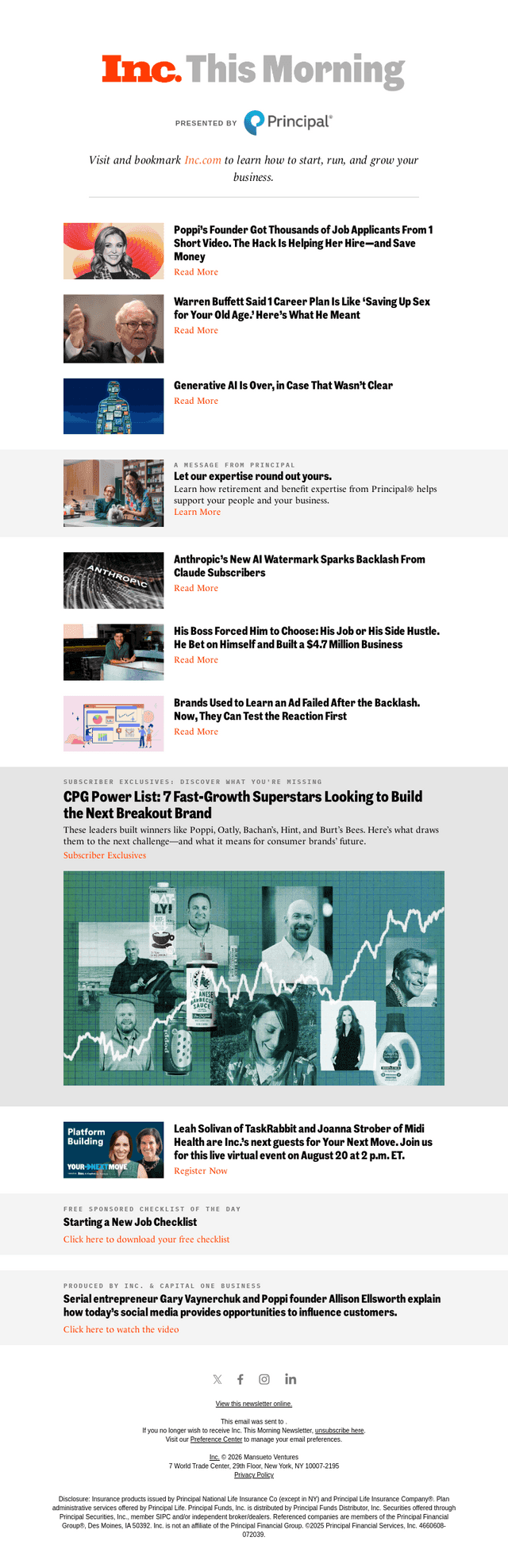 INC Magazine email from Wed, Aug 19, 2026
