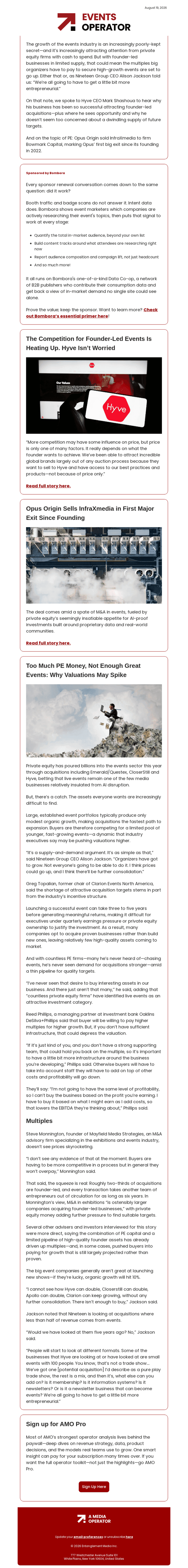 Are Event Valuations About to Spike?