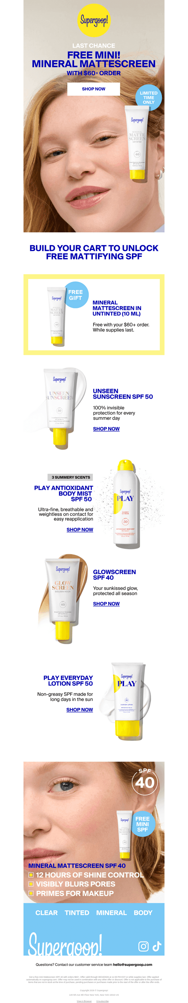 Last chance for free SPF