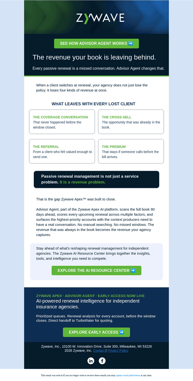 Clients take more than the policy.