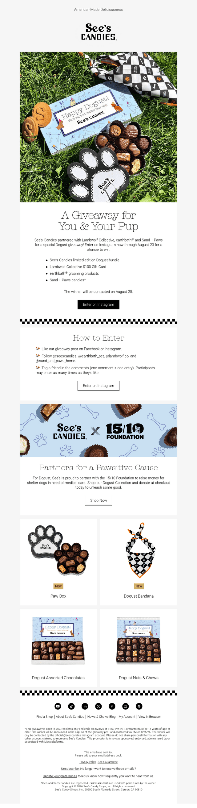 See's Candies email from Wed, Aug 19, 2026