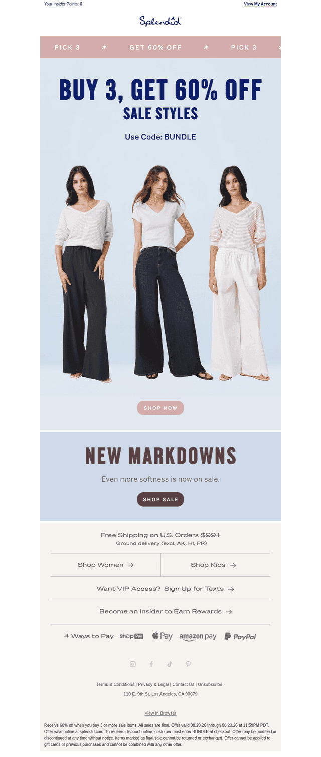 Starts Now: Buy 3, Get 60% Off