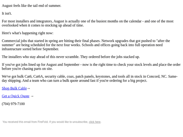 August is the month most installers underestimate.