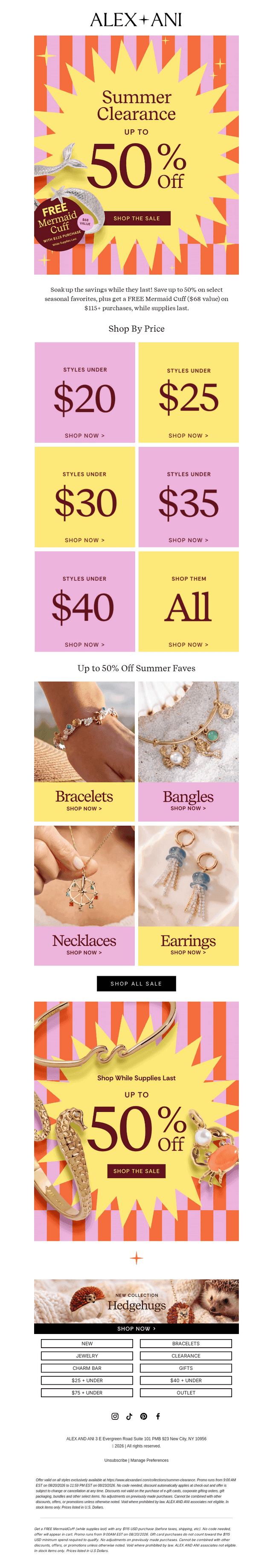 Alex and Ani email from Thu, Aug 20, 2026
