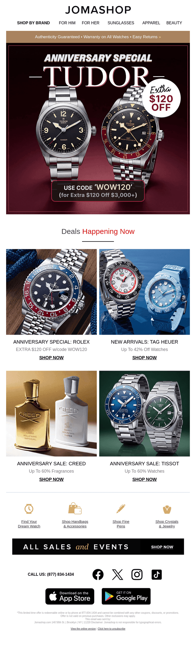 Jomashop email from Thu, Aug 20, 2026