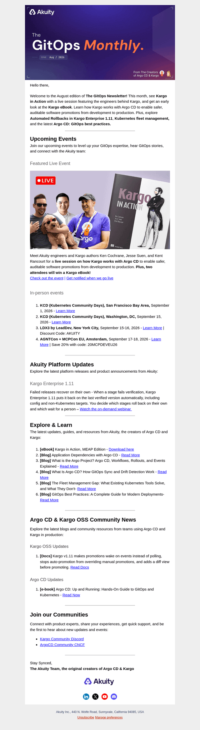 Akuity email from Thu, Aug 20, 2026